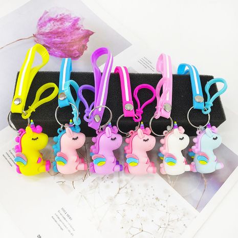 Porte-clés de poupée de licorne de dessin animé en PVC NHAP276141's discount tags