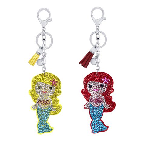 Cartoon cute diamond mermaid keychain  NHAP276168's discount tags