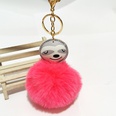 PU Cartoon Sloth Hair Ball Keychainpicture22