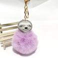 PU Cartoon Sloth Hair Ball Keychainpicture25