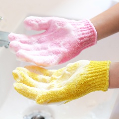 Colored single bathing rubbing back glove