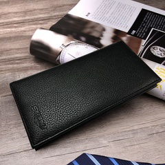 Korean  new PU leather lychee pattern casual men's long wallet
