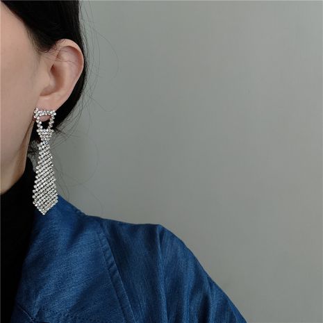 new trendy Korean  long exaggerated earrings's discount tags