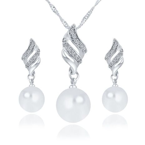 Mode neue einfache Perlenkette Ohrringe Set's discount tags