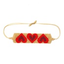 Miyuki  rice beads woven pure handmade  multilayer crystal tassels stacked gold beads peach heart braceletpicture9