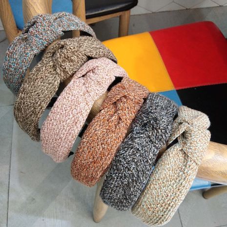 nueva diadema tejida con hilo anudado con hilo de lana's discount tags
