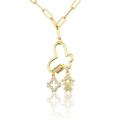 new diamond-studded  butterfly-shaped screw buckle necklace