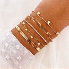 Bracelet de bricolage tout-assorti plaqué or en cristal de perles de mode multicouche