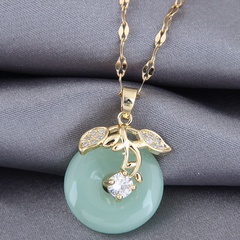 Korean fashion sweet simple branches  leaves copper  necklace