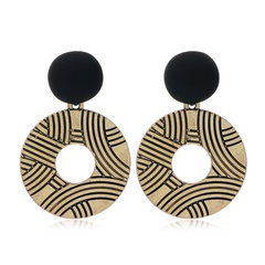 New fashion metal geometric round exaggerated alloy earrings