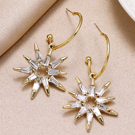 fashion new bright sunflower alloy earrings's discount tags