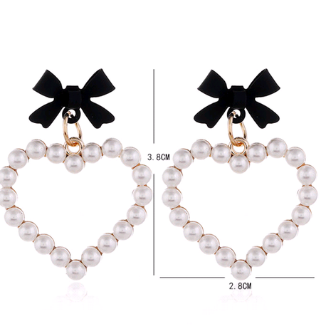 Neue Mode Metall einfache Schleife Liebe Perlenohrringe für Frauen heiß zu verkaufen's discount tags