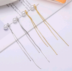 Korean new fashion simple pearl tassel earrings for women hot-selling wholesale