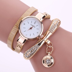 Bowknot plaid pu belt winding trend water diamond British fashion bracelet watch