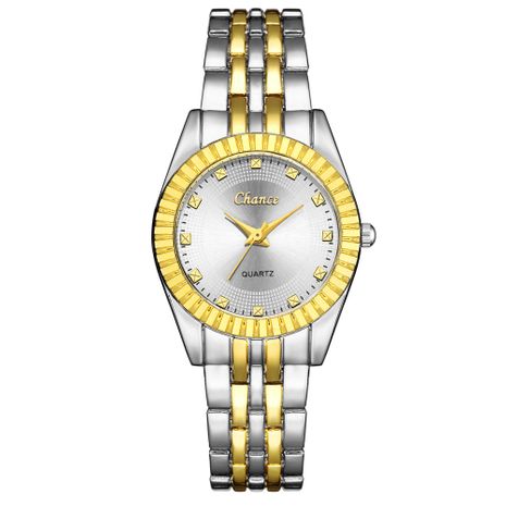 hot sale new fashion ladies steel gold steel band simple quartz watch's discount tags