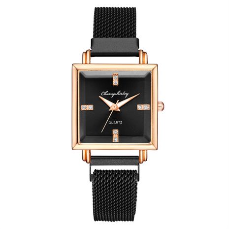 Fashion square dial magnet buckle mesh strap ladies water diamond magnet trendy watch's discount tags