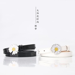 fashion ladies small daisy patent leather Korean casual sweater dress decoration thin all-match belt