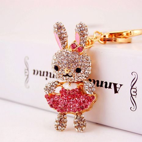 Korean  creative can be diamond-studded cartoon bunny keychain's discount tags