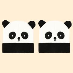 Korean cute panda knitted treasure warm sunshade children's ear protection fashionable woolen hat