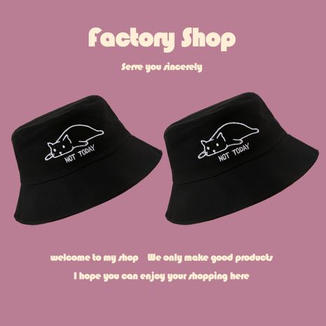 New cute cat wild black hat simple casual sun hat's discount tags