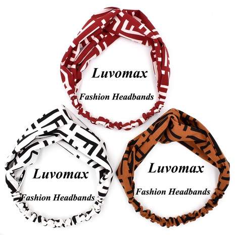 New retro cross letter hair band's discount tags