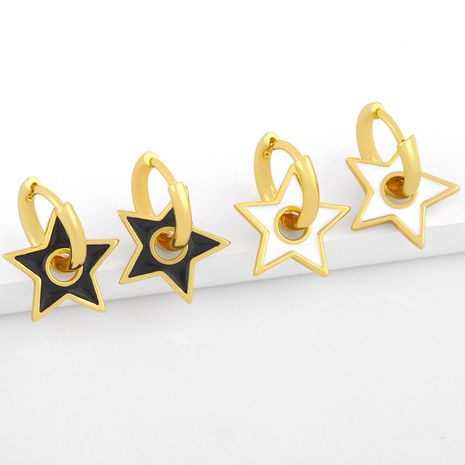  new  fashion  drop oil five-pointed star earrings  NHAS280942's discount tags
