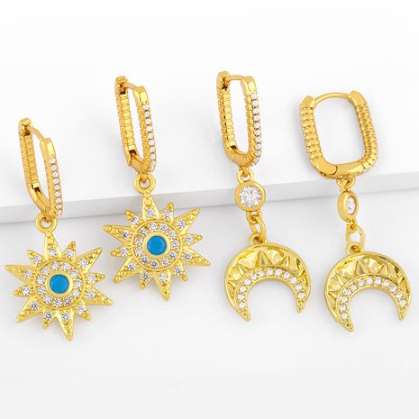 diamond-studded moon six-pointed star earrings  NHAS280948's discount tags