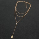 retro alloy flower coin pendant multilayer  necklacepicture10
