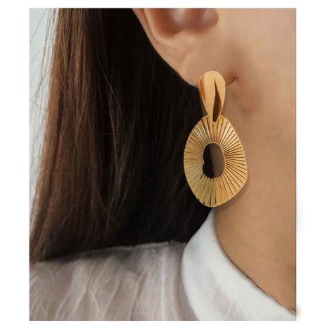 Exaggerated alloy irregular hollow long earrings's discount tags