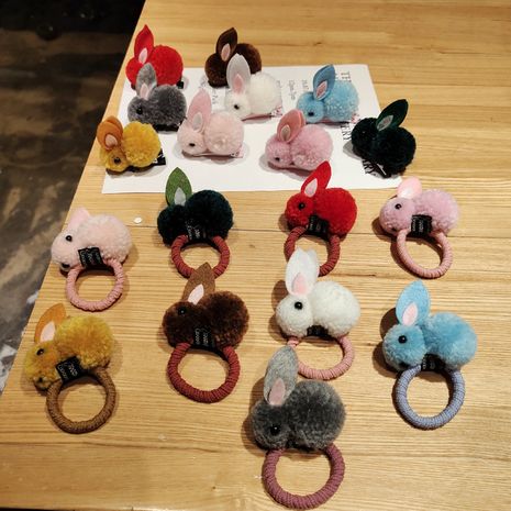 cute bunny cartoon hair rope's discount tags