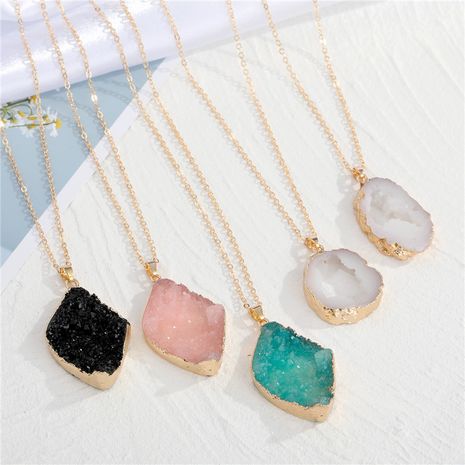 new exaggerated  irregular pendant imitation natural stone resin necklace's discount tags