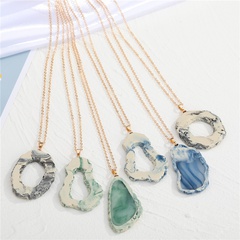exaggerated  imitation agate spar  irregular hollow round resin pendant necklace