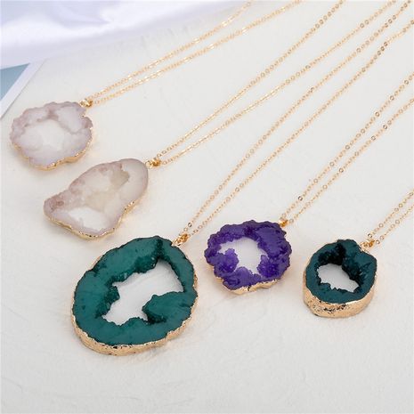 exaggerated personality imitation agate large pendant necklace's discount tags