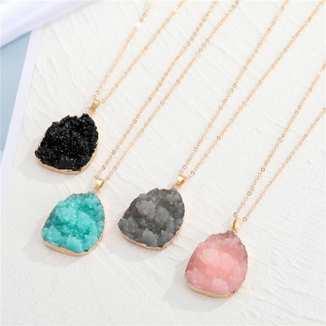 new retro  imitation natural stone water drop necklace's discount tags