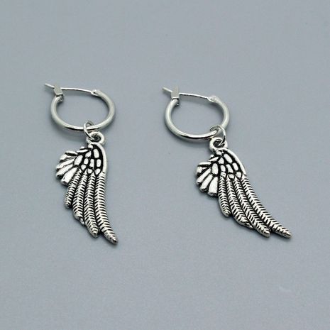 retro punk hip-hop alloy feather wings earring's discount tags