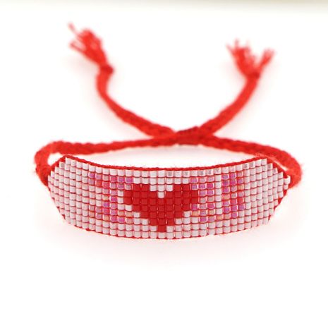 Miyuki  rice bead woven pink love letters handmade beaded bohemian bracelet's discount tags