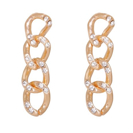fashion hollow chain hoop four-link earrings's discount tags
