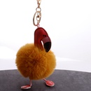 PU leather red mouth flamingo fur ball keychainpicture42