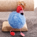 PU leather red mouth flamingo fur ball keychainpicture46