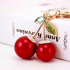 diamond-studded cherry keychain