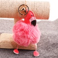PU leather red mouth flamingo fur ball keychainpicture66