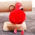 PU leather red mouth flamingo fur ball keychainpicture68