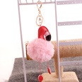 PU leather red mouth flamingo fur ball keychainpicture71