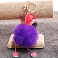 PU leather red mouth flamingo fur ball keychainpicture73