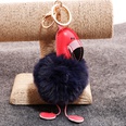 PU leather red mouth flamingo fur ball keychainpicture76