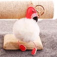 PU leather red mouth flamingo fur ball keychainpicture77