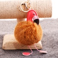 PU leather red mouth flamingo fur ball keychainpicture80