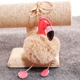 PU leather red mouth flamingo fur ball keychainpicture81