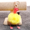PU leather red mouth flamingo fur ball keychainpicture83