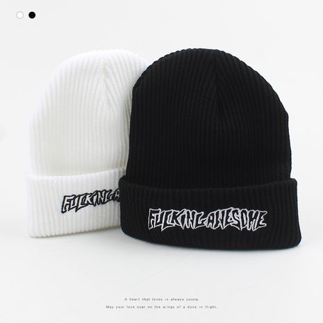 new embroidery letter tide brand knitted hat's discount tags